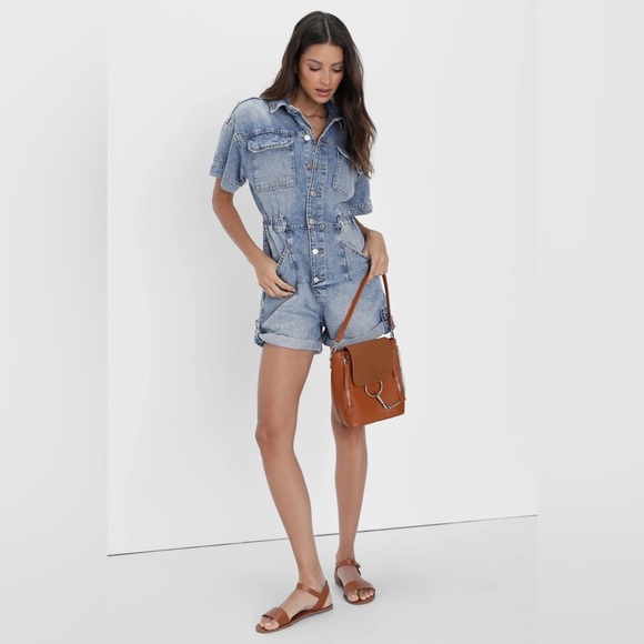 Free people Marci Cuffed Shortall romper - Picture 4 of 10